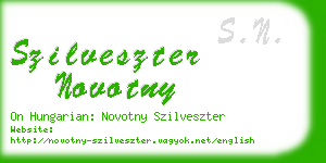 szilveszter novotny business card